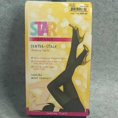Medias moldeadoras Star Power SPANX talla E azul marino escenario central Foto 1 de 4