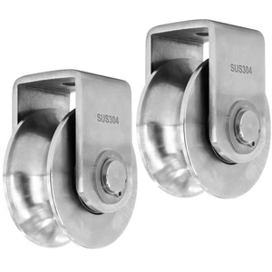 2 Stück Riemenscheibenblock U 304 Edelstahl Riemenscheibe Rolle, 3 Zoll Schwerlast Dup... - Bild 1 von 7