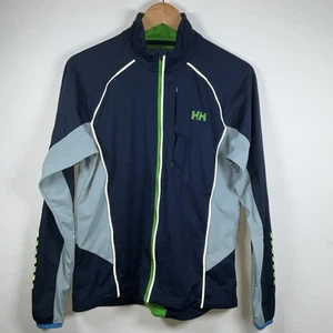 Helly Hansen HH Training Jacket Mens Small Blue Green Full Zip Packable Stretchy - Picture 1 of 5