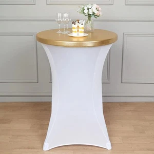 Runde Passform Metallic Spandex Cocktail TISCHPLATTE ABDECKUNG Party Events Dekorationen - Bild 1 von 18