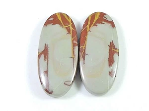 24Cts. Natural Noreena Jasper (12mm X 28mm each) Oval Cabochon Match Pair T865 - Picture 1 of 9