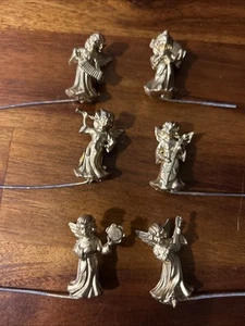 Vintage Set Of 6 Musical Golden Angels - Picture 1 of 9
