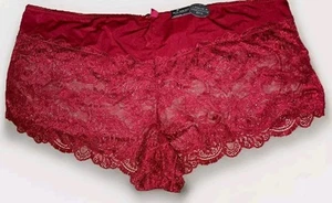 AVENUE BODY Plus 26/28 Boy Short LACE Panties NEW Women's Burgundy NWT - Picture 1 of 4