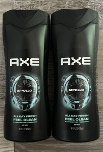 2-Pack AXE APOLLO Sage & Cedarwood All Day Scented Body Wash For Men 16oz Each - Picture 1 of 2