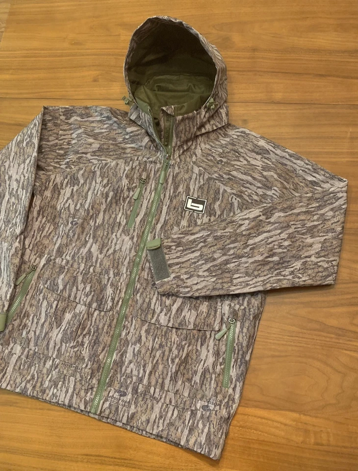 Chaqueta con Capucha Camuflada con Bandas para Hombres M Cremallera Completa Caza Roble Musgo Exterior Bolsillo Magnético Foto 1 de 4