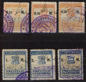 Deutschland Oldenburg Einnahmensatz 1925 Stempelmarken Steuern - Bild 1 von 1
