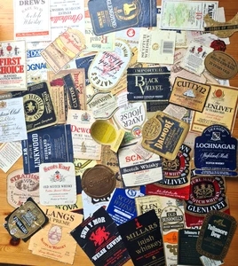 Collection of 70+ Vintage Whiskey & Cognac Bottle Labels - Foto 1 di 21