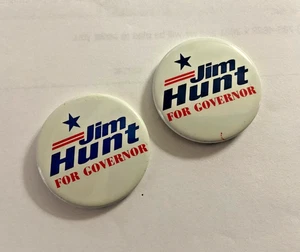 Two - Jim Hunt for Governor North Carolina NC Campaign Buttons - Picture 1 of 3