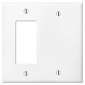 2 Gang Metal Combination Switch Plate, (1) Blank with (1) Decora Style Openin... - Picture 1 of 6