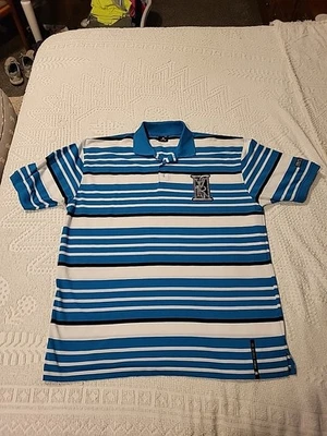 Polo Para Hombre Red Ape Premium 5XL Azul Negro Blanco Rayas Plateado Raro Logo Foto 1 de 4