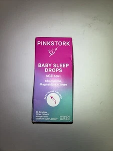 Pink Stork Baby SLEEP Drops with Chamomile + Magnesium Mango Flavor 1 floz 04/26 - Picture 1 of 3
