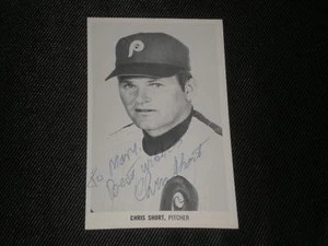 CHRIS SHORT AUTOGRAPHED TEAM ISSUED PHOTOCARD (d.1991) - Picture 1 of 1