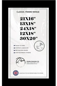 Premium Quality Poster Frames 24x18'' 12x18'' 30x20'' 21x16'' 13x18'' Matt Black - Picture 1 of 41
