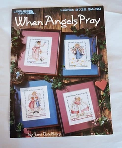 c1995 Leisure Arts #2732 Counted Cross Stitch When Angels Pray Sandi Gore Evans - Picture 1 of 10