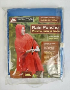 Ozark Trail Rain Poncho Adult Blue Waterproof Hooded Durable 50" X 80" New - Picture 1 of 2