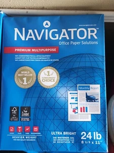 1 x Navigator NMP1124 Copy & Multipurpose Paper - Letter - 8 1/2" x 11" - 24 lb - Picture 1 of 6