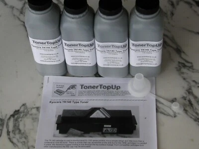 Quatro garrafas de refil de toner Kyocera FS-1100 TK-140 TK-142 Utax LP3128 Copystar - Imagem 1 de 2
