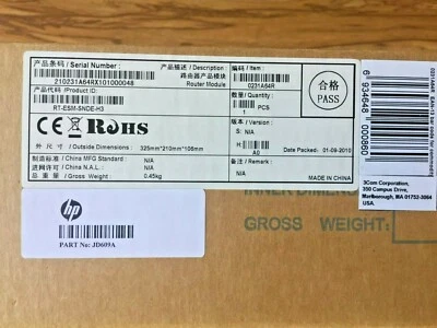 RT-ESM-SNDE-H3 JD609A 0231A64R HP H3C 3COM Standard Encryption Accelerator NEW  - Image 1 of 4
