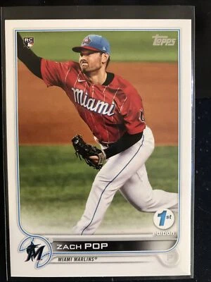 2022 Topps Series 1 1st Edition #108 Zach Pop RC (Marlins) - Image 1 of 2