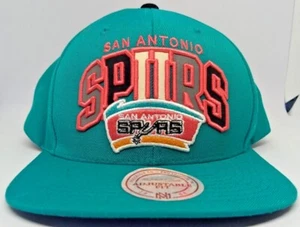 SAN ANTONIO SPURS REFLECTIVE LETTERING VINTAGE LOGO TEAL SNAPBACK HAT - Picture 1 of 9