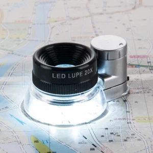 20x Película Azul Óptica Lente LED Lupa Identificación Impresión Lupa - Imagen 1 de 10