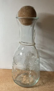 "Botella de vidrio vacía de limonaida de 10" redonda tope de corcho diferentes idiomas 10,5"" de alto" - Imagen 1 de 11