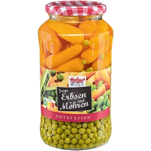Hofgut Junge Erbsen sehr fein und Möhren im Glas vorgekocht 720ml - Picture 1 of 1