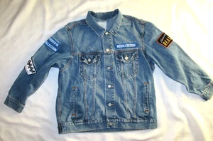 Giacca jeans denim vintage di Moussy OS unisex con toppe taglia omaggio trucker - Foto 1 di 9