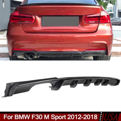 Carbon Fiber Look ABS For 2012-2018 BMW 3 Series F30 F31 M Sport Rear Diffuser Foto 1 de 4