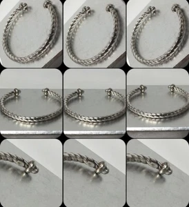 Sterling Silver Twist Cuff Bracelet Spiral 925 Sz Small 6g - Picture 1 of 23