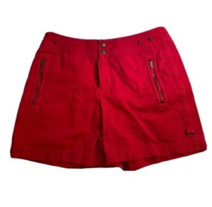 Ladies Red Cotton Shorts Size 4 By Liz Claiborne Everyday Summer Beach Vacation - Picture 1 of 8