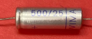 500uF 25V AXIAL - NOS: WIMA - 12,5 mm x 36 mm - Bild 1 von 4