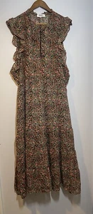 BB Dakota Kleid Damen XXL schwarz Blumenmuster ärmellos abgestufter Boho Maxi Schlüssellochausschnitt - Bild 1 von 8