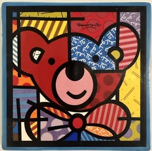 Romero Britto hot plate trivet 6" square BEAR - Picture 1 of 2