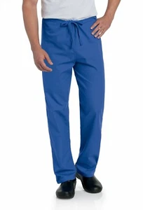 Landau Unisex Straight Leg Drawstring Scrub Pants 7602 Royal S Tall - Picture 1 of 4