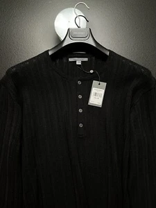 John Varvatos Collection Luxury Sweater - Merino Wool Silk - Black - $398 NWT - Picture 1 of 16