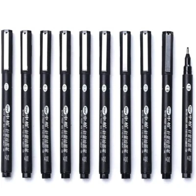 10 PCS Fine liner Ink Pens for Artist Illustration, Sketching, Technical Drawing