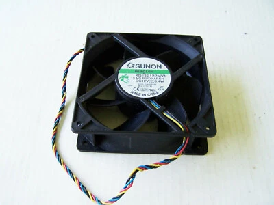 Computer Cooling Fan 120mm 12VDC 8.4W 0.7A Sunon model KDE1212PMV1 used - Image 1 of 2