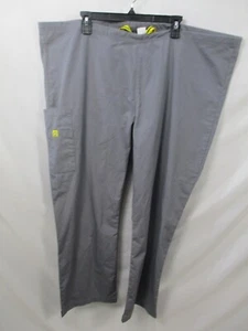 Wonder Wink Womens Scrub Pants 2X Gray Drawstring Pocket Straight Leg Polyester  - Picture 1 of 10