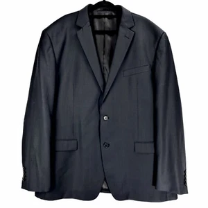 Boston Mens Suit Jacket Blazer Dark Navy Blue 100% Wool Fully Lined Size 120 - Picture 1 of 8