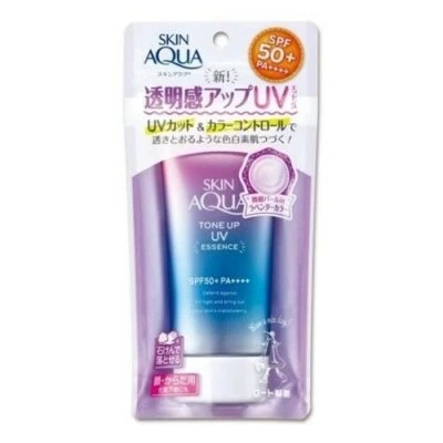 MENTOLATUM SKIN AQUA TONE UP UV ESENCIA SPF50+ PA++++ 80g 水潤肌柔光透亮防曬飾底凝露-薰衣草 Foto 1 de 4