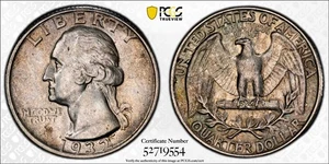 AU58 1932 25C Washington Silver Quarter, PCGS Trueview- Toned EVERYMAN'S SET! - Picture 1 of 5