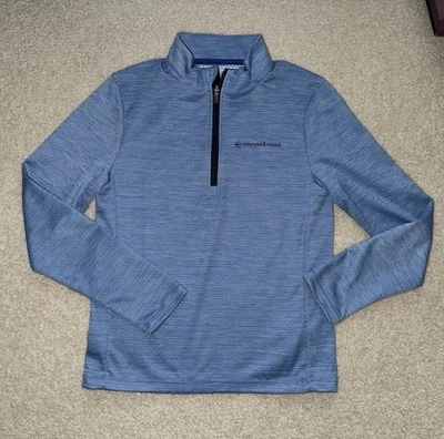 Camisa Vineyard Vines para niños Sankaty Cuarto Cremallera Azul Costa Talla M Usada en Excelente Condición Foto 1 de 4