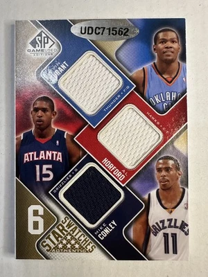 2009 SP GAME USED 6 STAR  #34/65 DURANT KEVIN RUSSELL  WESTBROOK JERSEY ROSE  - Image 1 of 3