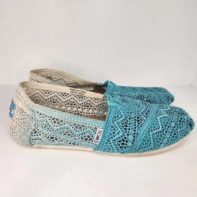 Mocasines de encaje Toms Ombre azul macramé 9,5 W 451113 Foto 1 de 4