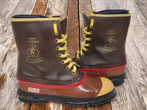 Vintage Sorel Kaufman Sentry STEEL TOE Made in Canada Boots Wool Liner Mens 8 - Picture 1 of 8