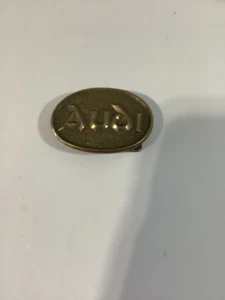 Audi Solid Brass 1980s Vintage Belt Buckle - Picture 1 of 2