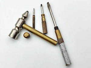 Trafo Hammer mit austauschbarem Vintage Multifunktions Taschenwerkzeug UdSSR - Bild 1 von 12