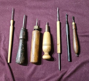 Osborne & Others U.S.A wood carving chisels Embossers (lot of 7) Wood Leather A3 - Picture 1 of 8