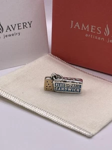 James Avery Sterling Silver Enamel Blue Bell Ice Cream Sandwich Charm - Picture 1 of 7